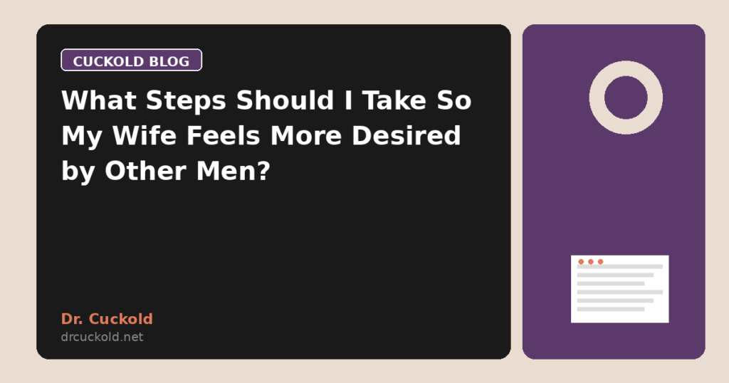 What Steps Should I Take So My Wife Feels More Desired by Other Men?