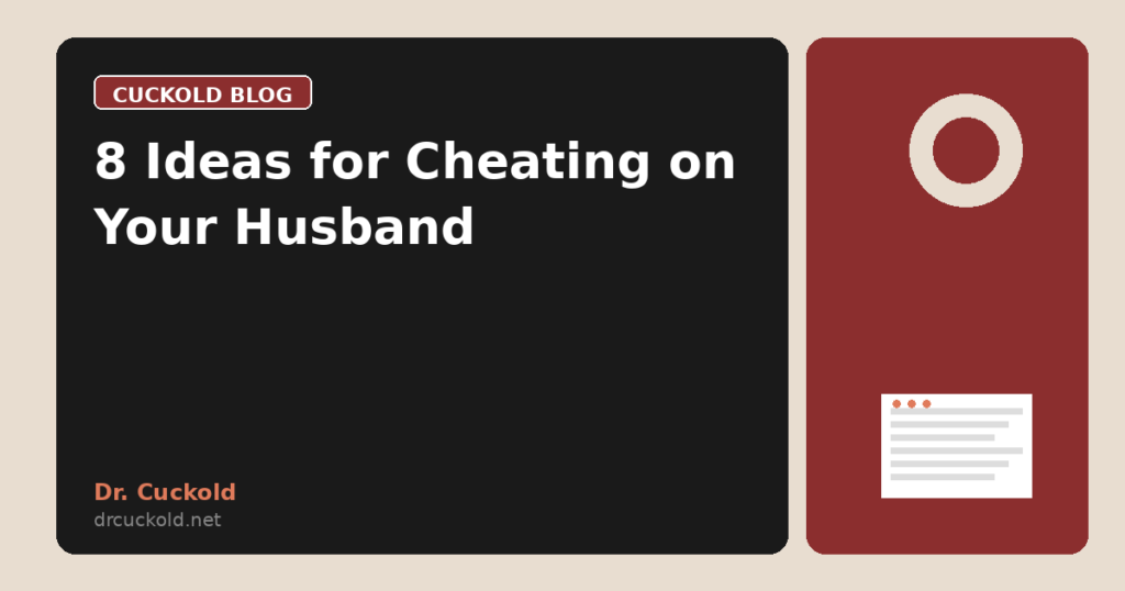 8 Ideas for Cheating on Your Husband